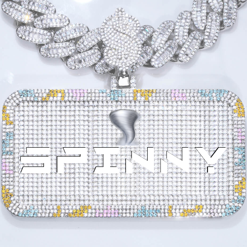 CUSTOM LETTER NECKLACE 3D COLORFUL SQUARE