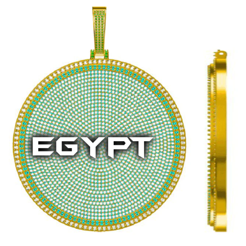 CUSTOM LETTER NECKLACE 3D BIG DISC