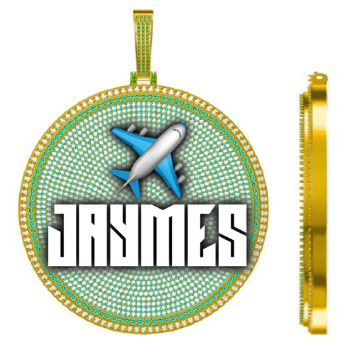 CUSTOM LETTER NECKLACE 3D BIG DISC