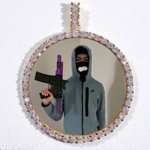 LARGE 3D CIRCLE CUSTOM PICTURE PENDANT