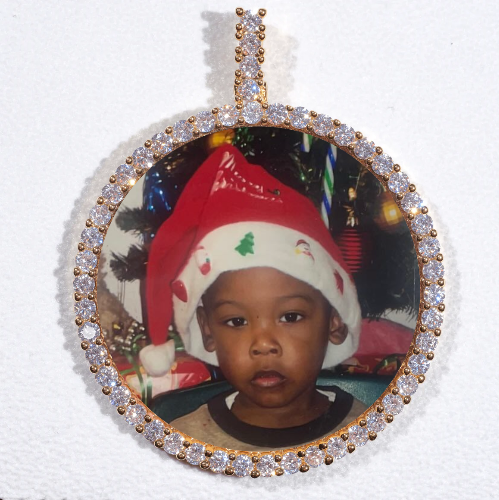 LARGE 3D CIRCLE CUSTOM PICTURE PENDANT