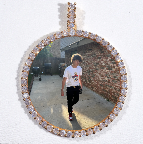 LARGE 3D CIRCLE CUSTOM PICTURE PENDANT