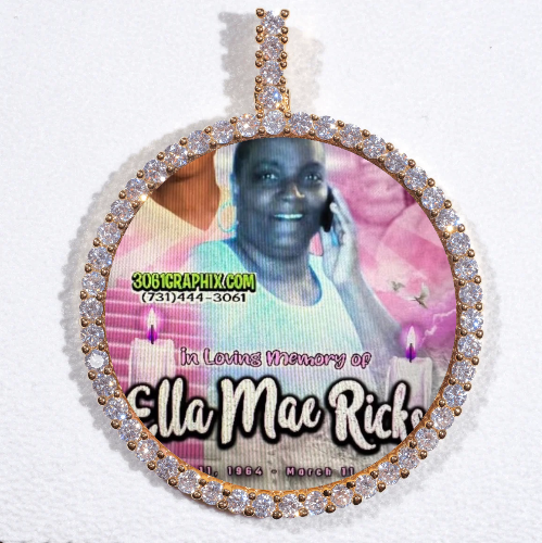 LARGE 3D CIRCLE CUSTOM PICTURE PENDANT