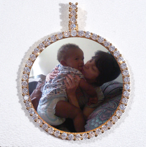 LARGE 3D CIRCLE CUSTOM PICTURE PENDANT