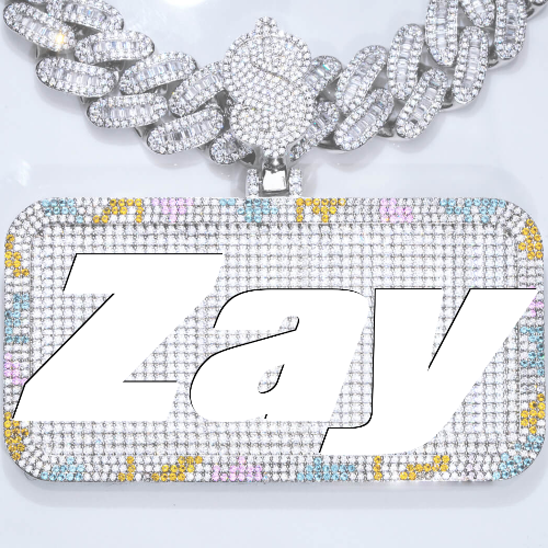 CUSTOM LETTER NECKLACE 3D COLORFUL SQUARE
