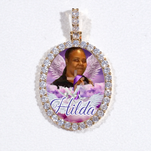 3D Oval Custom Picture Pendant