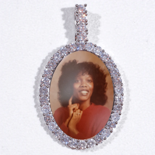Large 3D Oval Custom Picture Pendant