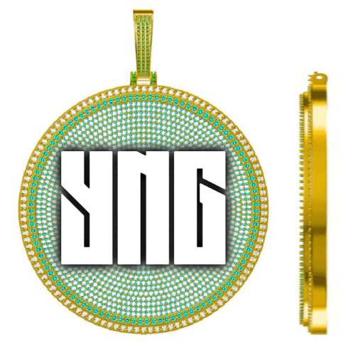CUSTOM LETTER NECKLACE 3D BIG DISC