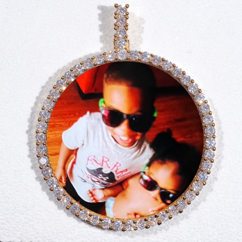 LARGE 3D CIRCLE CUSTOM PICTURE PENDANT