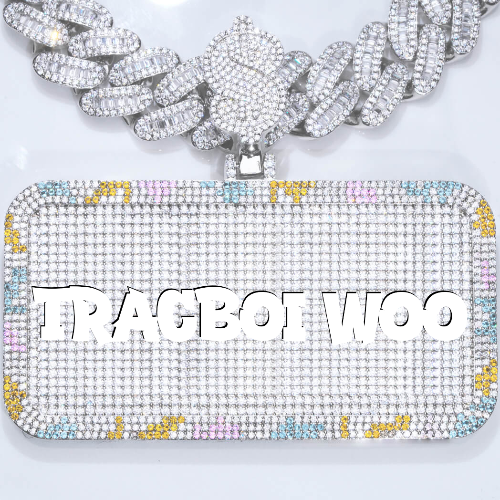 CUSTOM LETTER NECKLACE 3D COLORFUL SQUARE