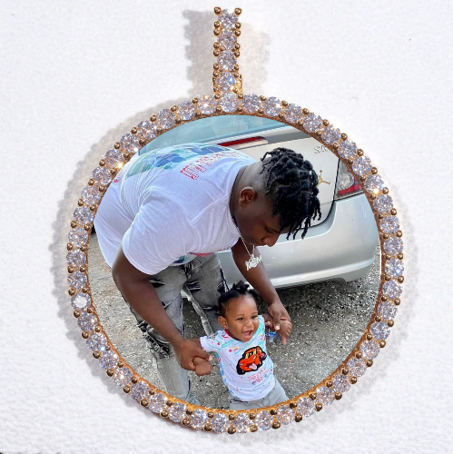 LARGE 3D CIRCLE CUSTOM PICTURE PENDANT