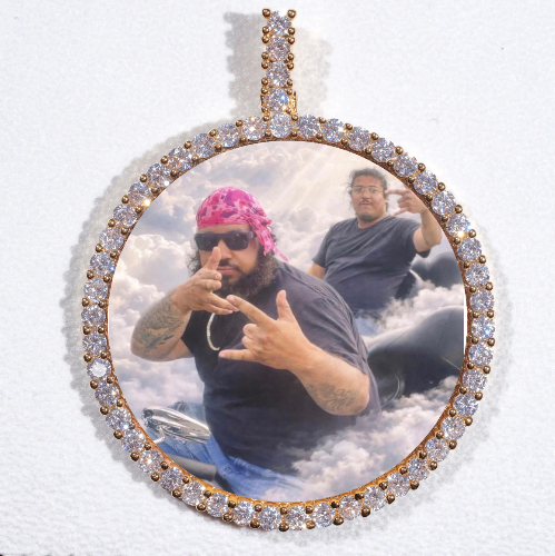 LARGE 3D CIRCLE CUSTOM PICTURE PENDANT