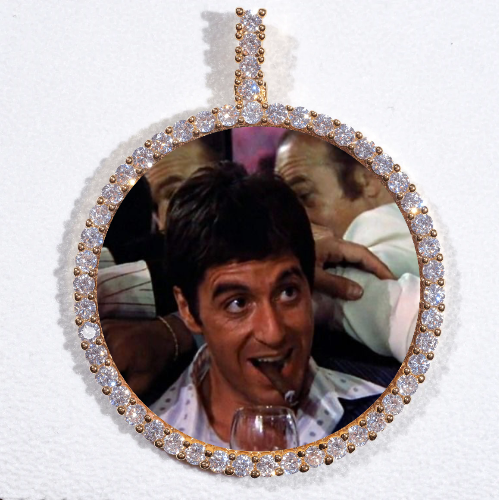 LARGE 3D CIRCLE CUSTOM PICTURE PENDANT