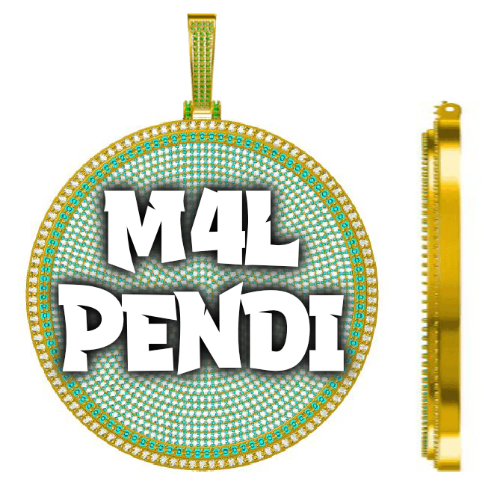 CUSTOM LETTER NECKLACE 3D BIG DISC