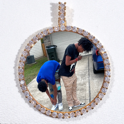 LARGE 3D CIRCLE CUSTOM PICTURE PENDANT