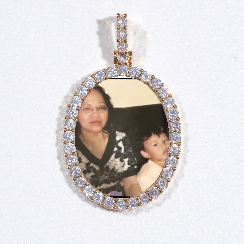 3D Oval Custom Picture Pendant