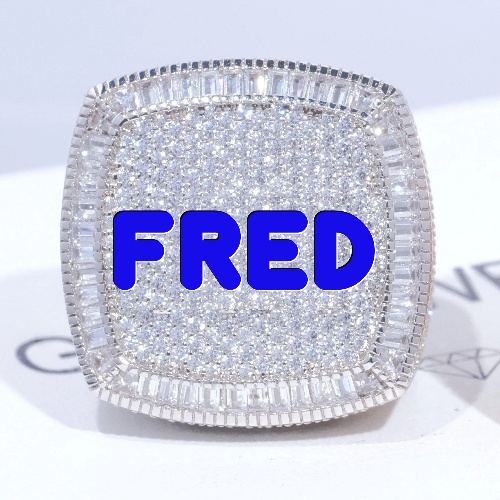CUSTOM LETTER 3D ICED RING