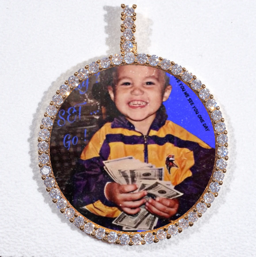 LARGE 3D CIRCLE CUSTOM PICTURE PENDANT