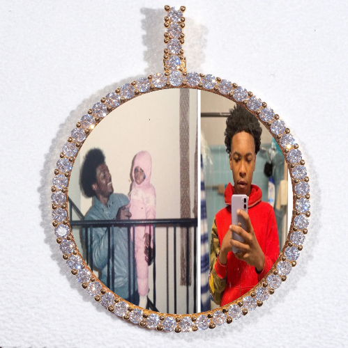 LARGE 3D CIRCLE CUSTOM PICTURE PENDANT