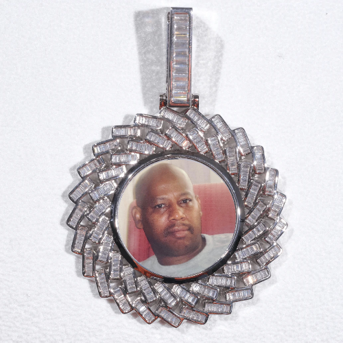 Large 3D Baguette Custom Picture Pendant