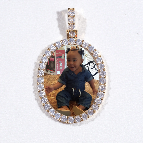 3D Oval Custom Picture Pendant