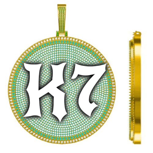 CUSTOM LETTER NECKLACE 3D BIG DISC
