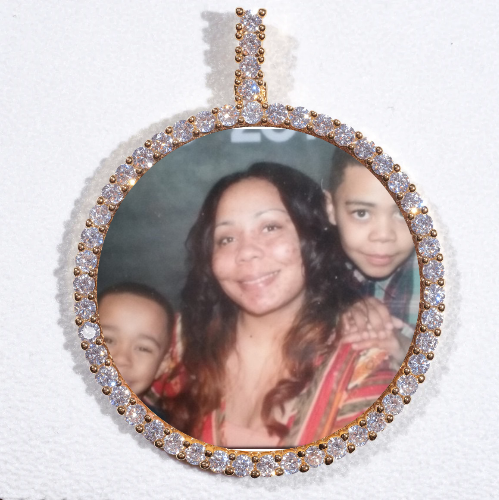 LARGE 3D CIRCLE CUSTOM PICTURE PENDANT
