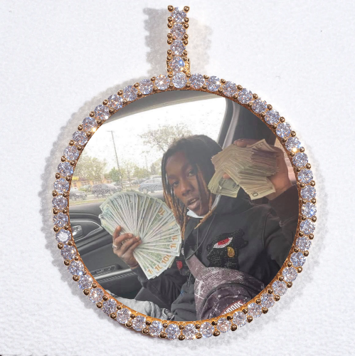 LARGE 3D CIRCLE CUSTOM PICTURE PENDANT