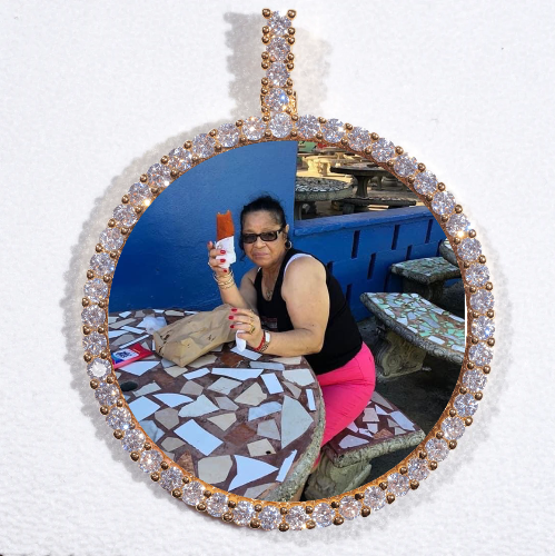 LARGE 3D CIRCLE CUSTOM PICTURE PENDANT