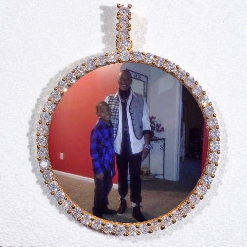 LARGE 3D CIRCLE CUSTOM PICTURE PENDANT