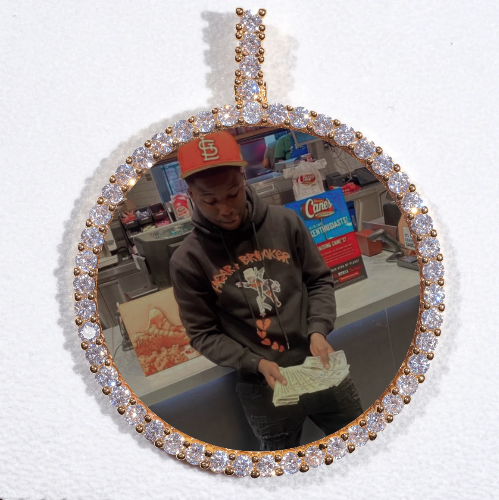 LARGE 3D CIRCLE CUSTOM PICTURE PENDANT