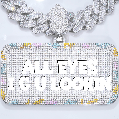 CUSTOM LETTER NECKLACE 3D COLORFUL SQUARE