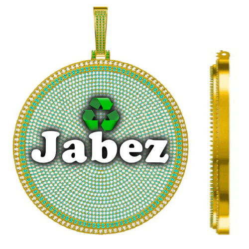 CUSTOM LETTER NECKLACE 3D BIG DISC