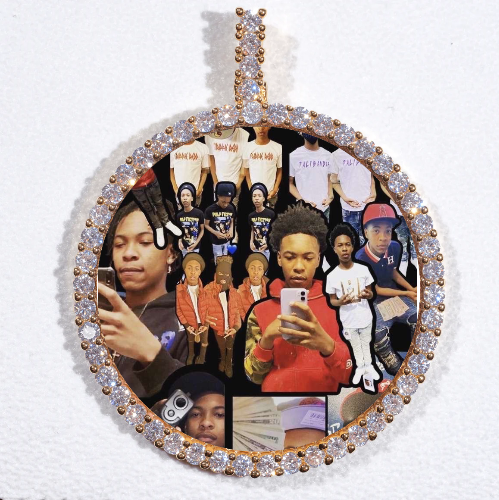 LARGE 3D CIRCLE CUSTOM PICTURE PENDANT