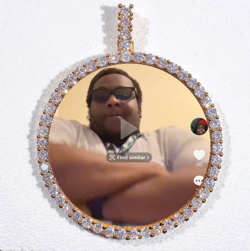 LARGE 3D CIRCLE CUSTOM PICTURE PENDANT
