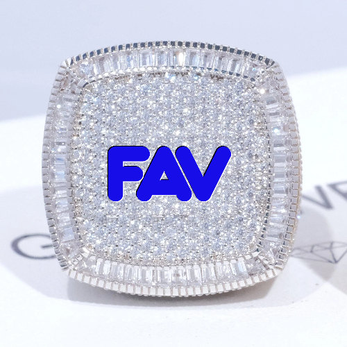 CUSTOM LETTER 3D ICED RING