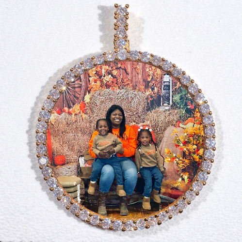 LARGE 3D CIRCLE CUSTOM PICTURE PENDANT