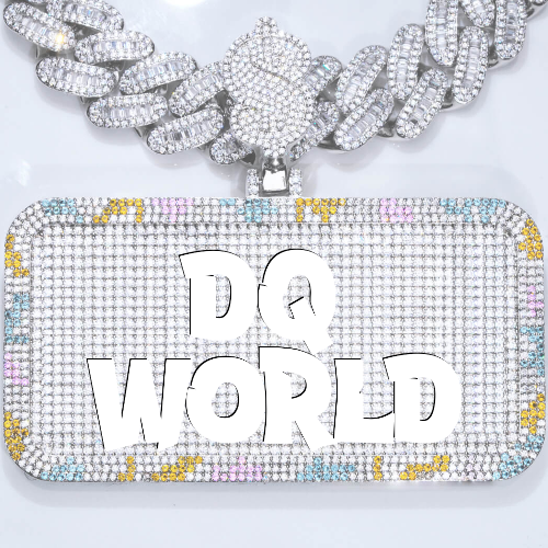 CUSTOM LETTER NECKLACE 3D COLORFUL SQUARE