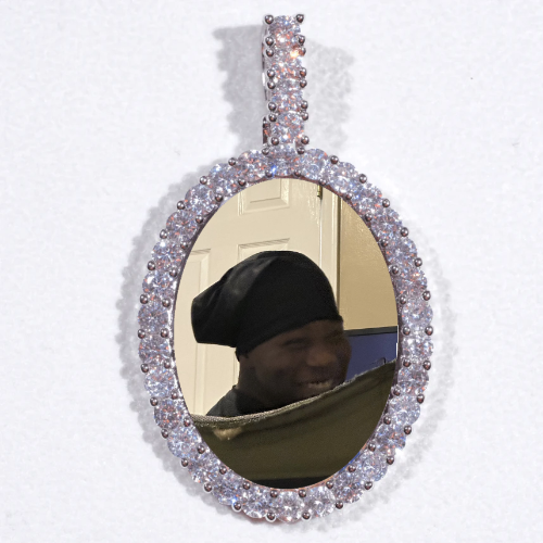 Large 3D Oval Custom Picture Pendant