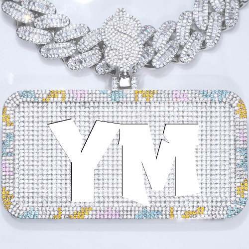 CUSTOM LETTER NECKLACE 3D COLORFUL SQUARE