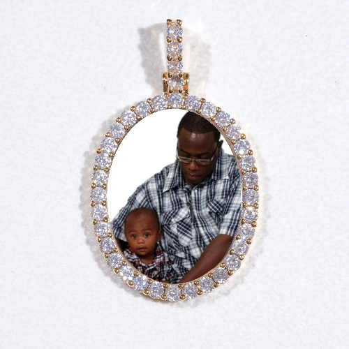 3D Oval Custom Picture Pendant