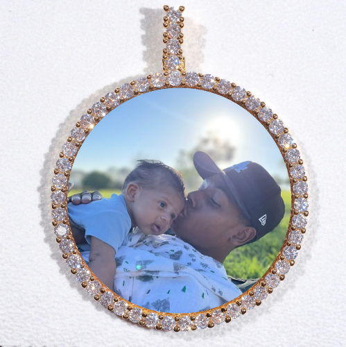 LARGE 3D CIRCLE CUSTOM PICTURE PENDANT