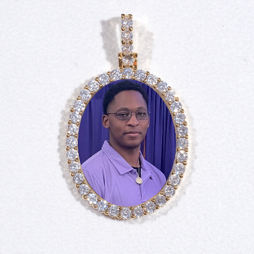 3D Oval Custom Picture Pendant