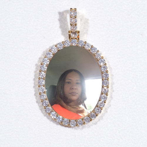 3D Oval Custom Picture Pendant