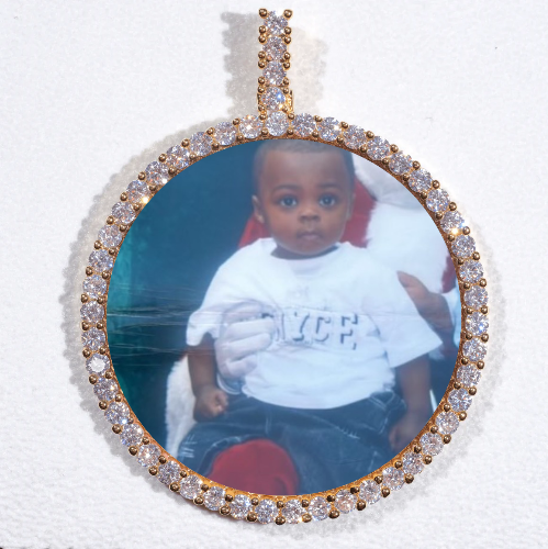 LARGE 3D CIRCLE CUSTOM PICTURE PENDANT