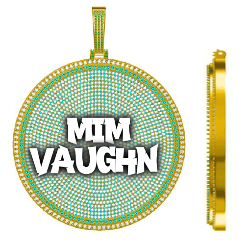 CUSTOM LETTER NECKLACE 3D BIG DISC