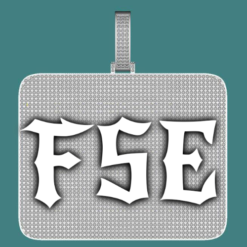 CUSTOM LETTER NECKLACE 3D BIG SQUARE