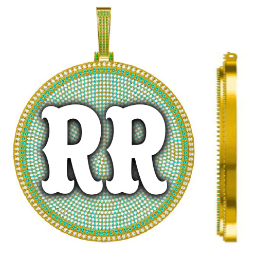 CUSTOM LETTER NECKLACE 3D BIG DISC