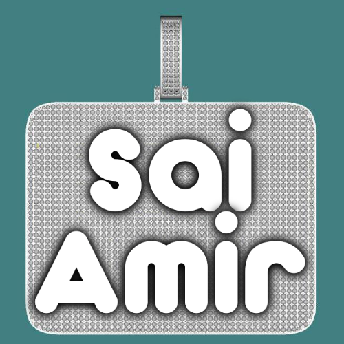 CUSTOM LETTER NECKLACE 3D BIG SQUARE
