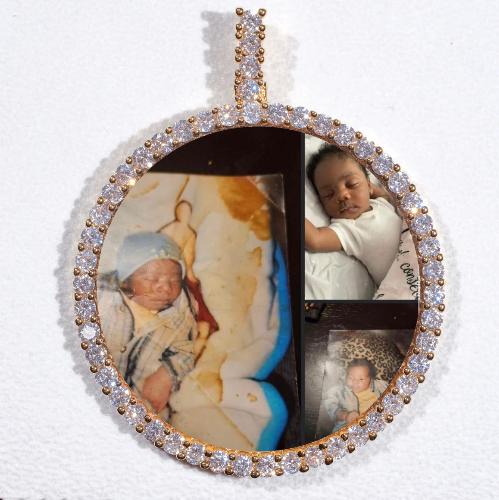 LARGE 3D CIRCLE CUSTOM PICTURE PENDANT